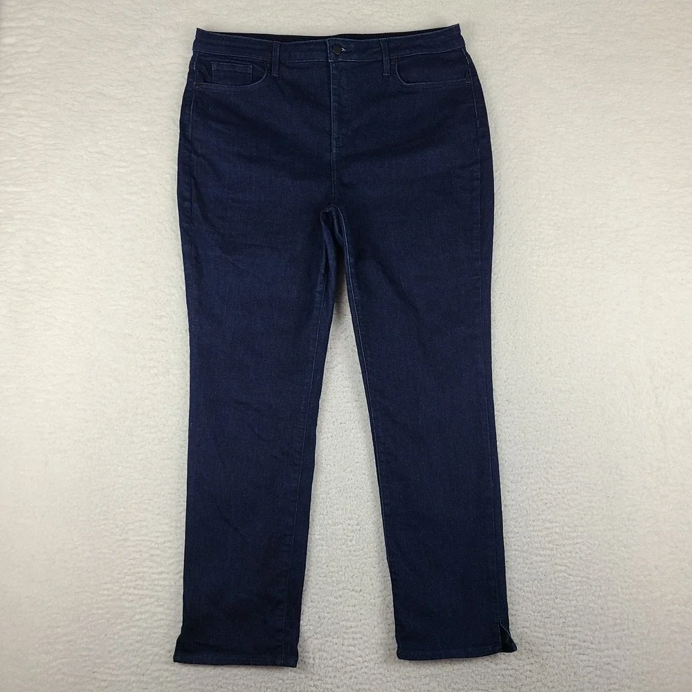Not Your Daughter Jeans Womens 14 Blue Slim Straight Curves 360 Dark Wash NYDJ